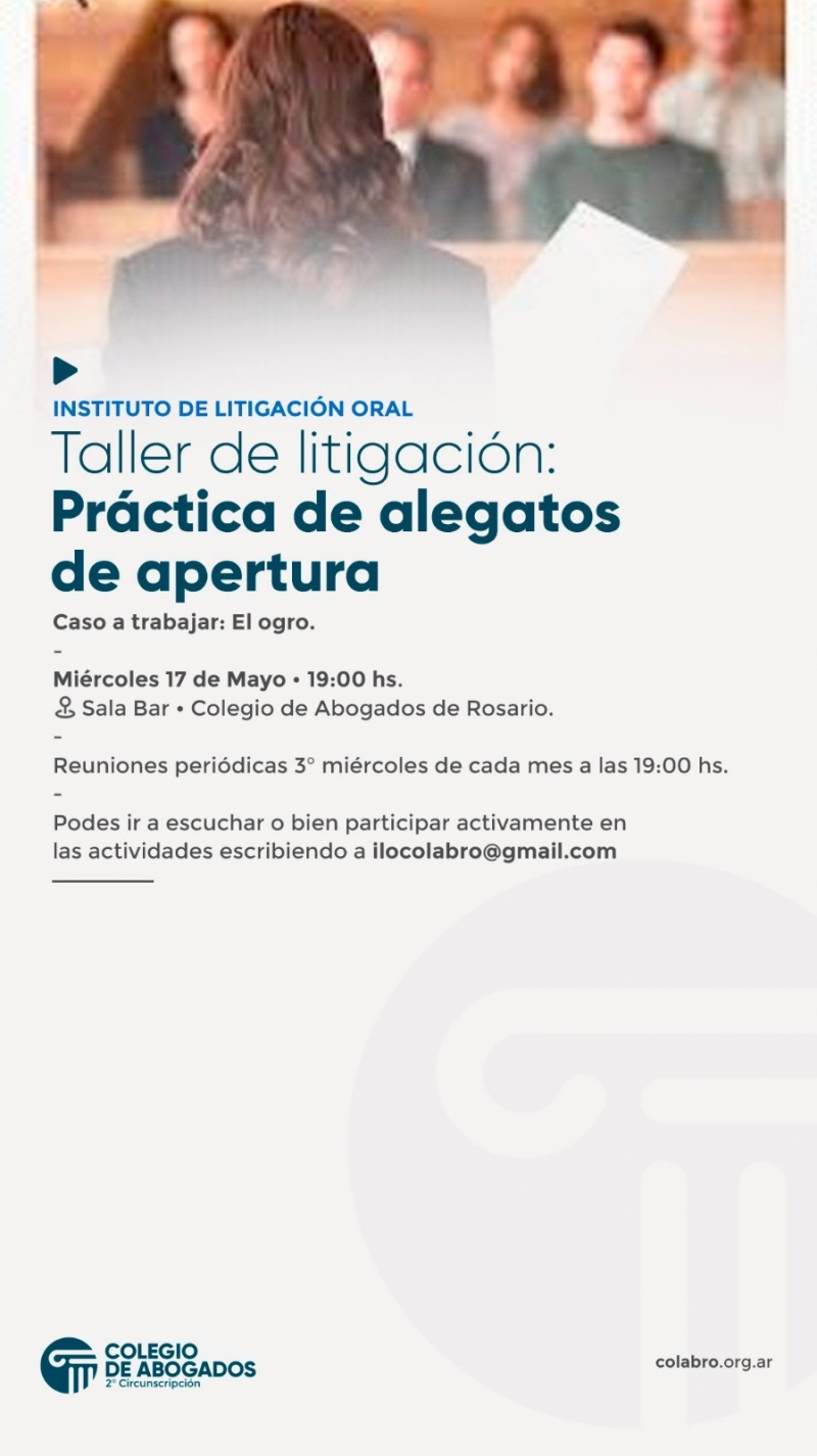 Práctica de alegatos de apertura. Caso a trabajar: el ogro - 17/05/2023